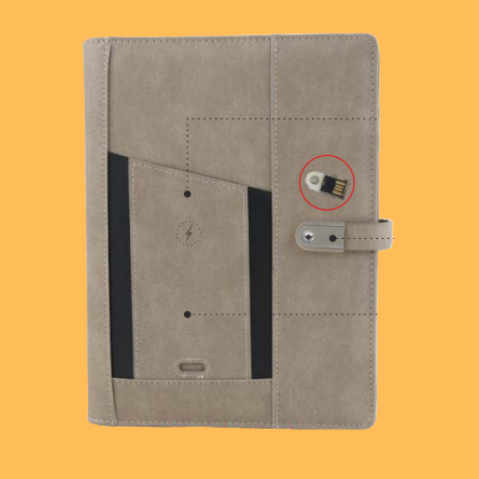 PREMIUM POWERBANK GREY CRYSTAL ORGANIZER NOTEBOOK