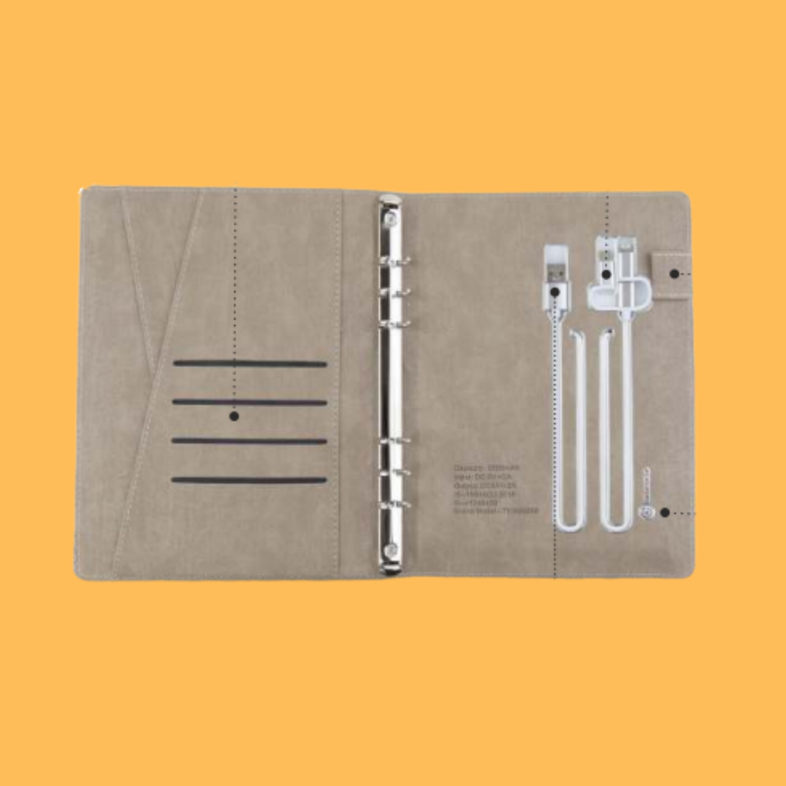 PREMIUM POWERBANK GREY CRYSTAL ORGANIZER NOTEBOOK