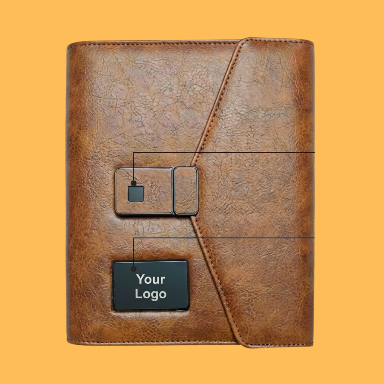 BIOMETRIC LOCK LEATHER DIARY NOTEBOOK