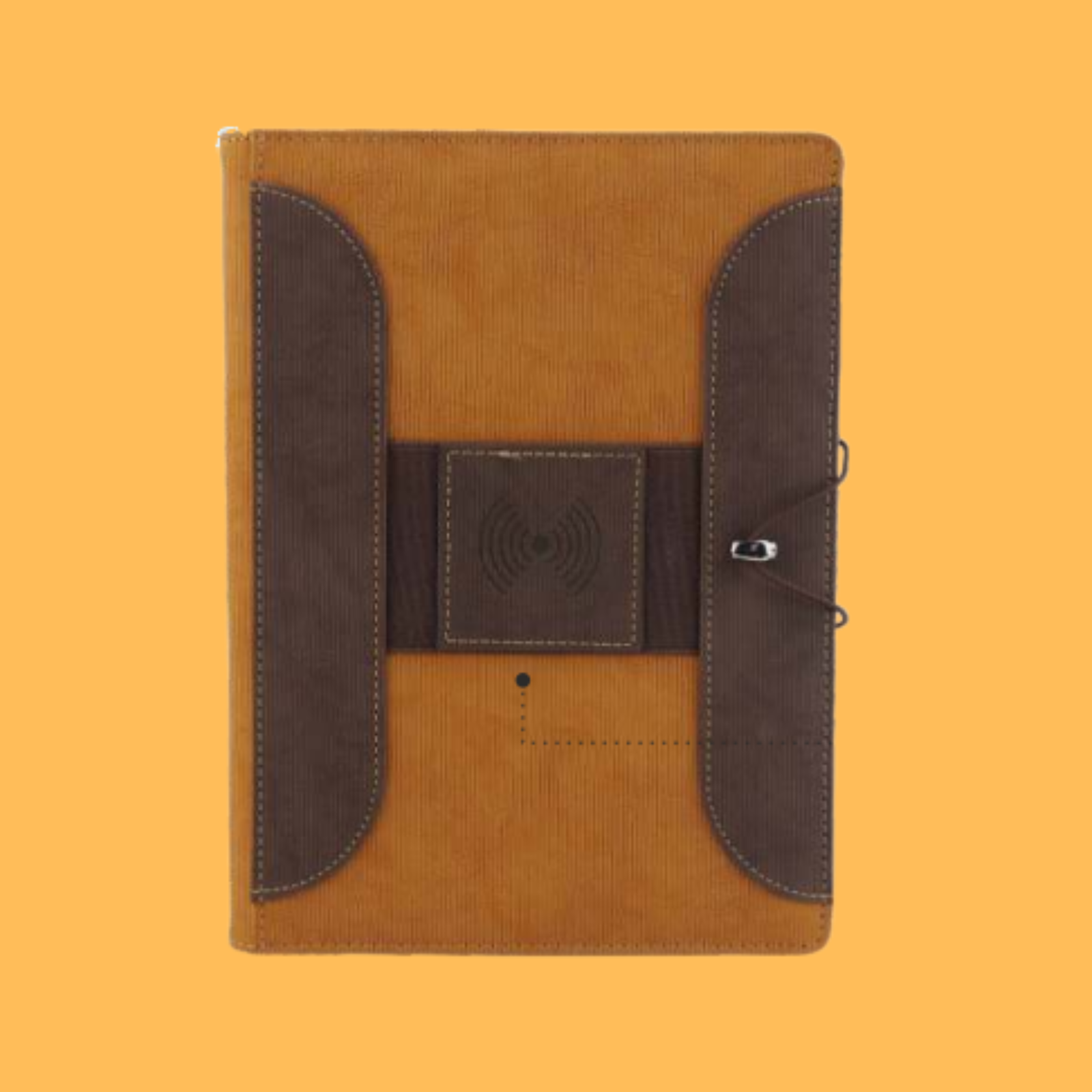 WIRELESS CHARGING DIARY DARK BROWN POWERBANK NOTEBOOK