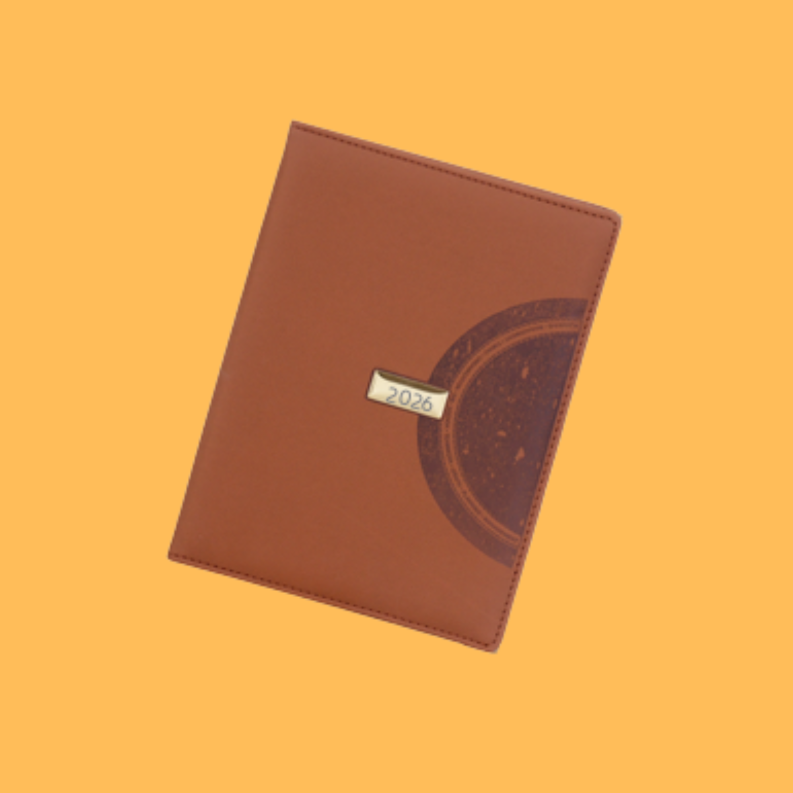 PREMIUM TAN DIARY WITH METALLIC 2026 CLIP