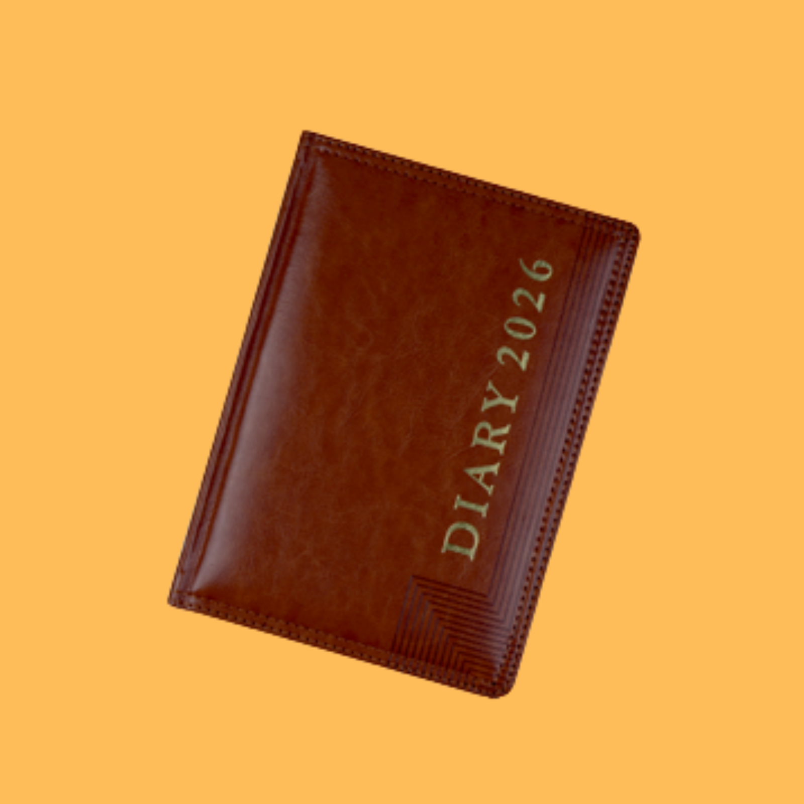 DARK BROWN DIARY 2026 WITH GOLD PRINT