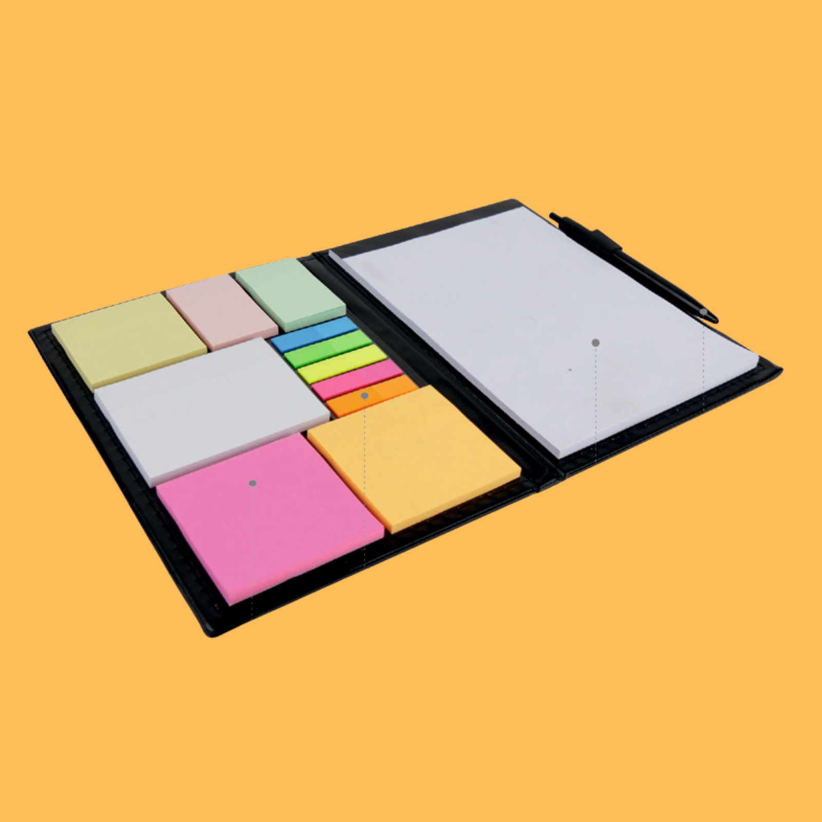 BLACK STICKY NOTEBOOK DIARY