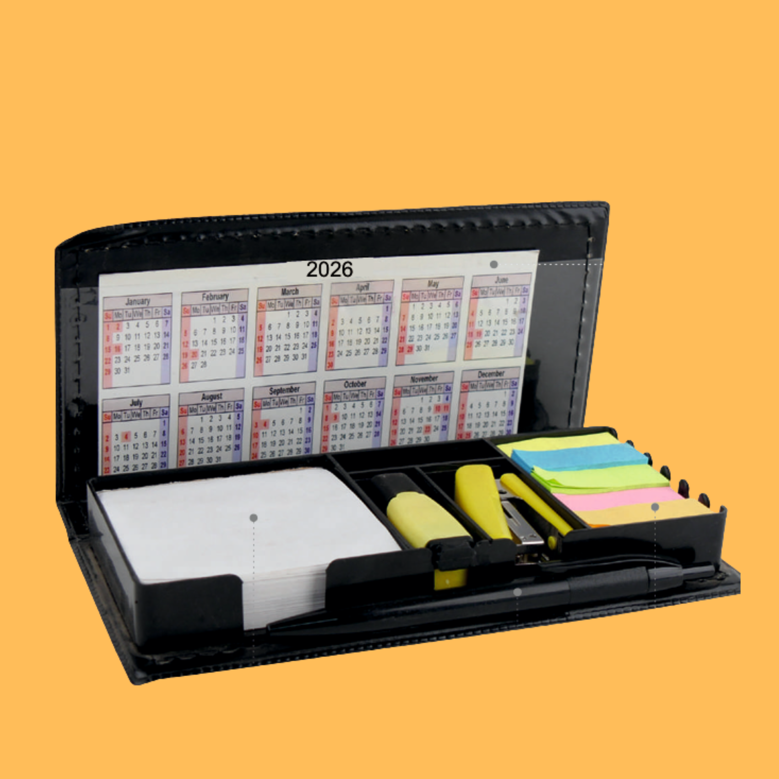BLACK DESK CALENDAR ORGANIZER