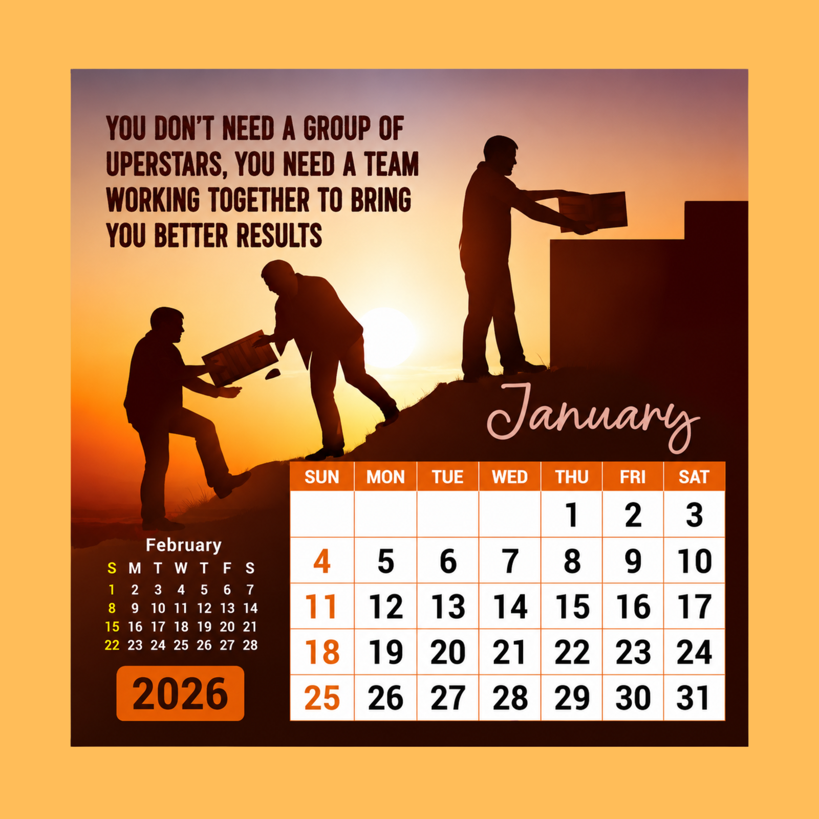 ACHIEVING SUCCESS TOGETHER DASK TABLE CALENDER