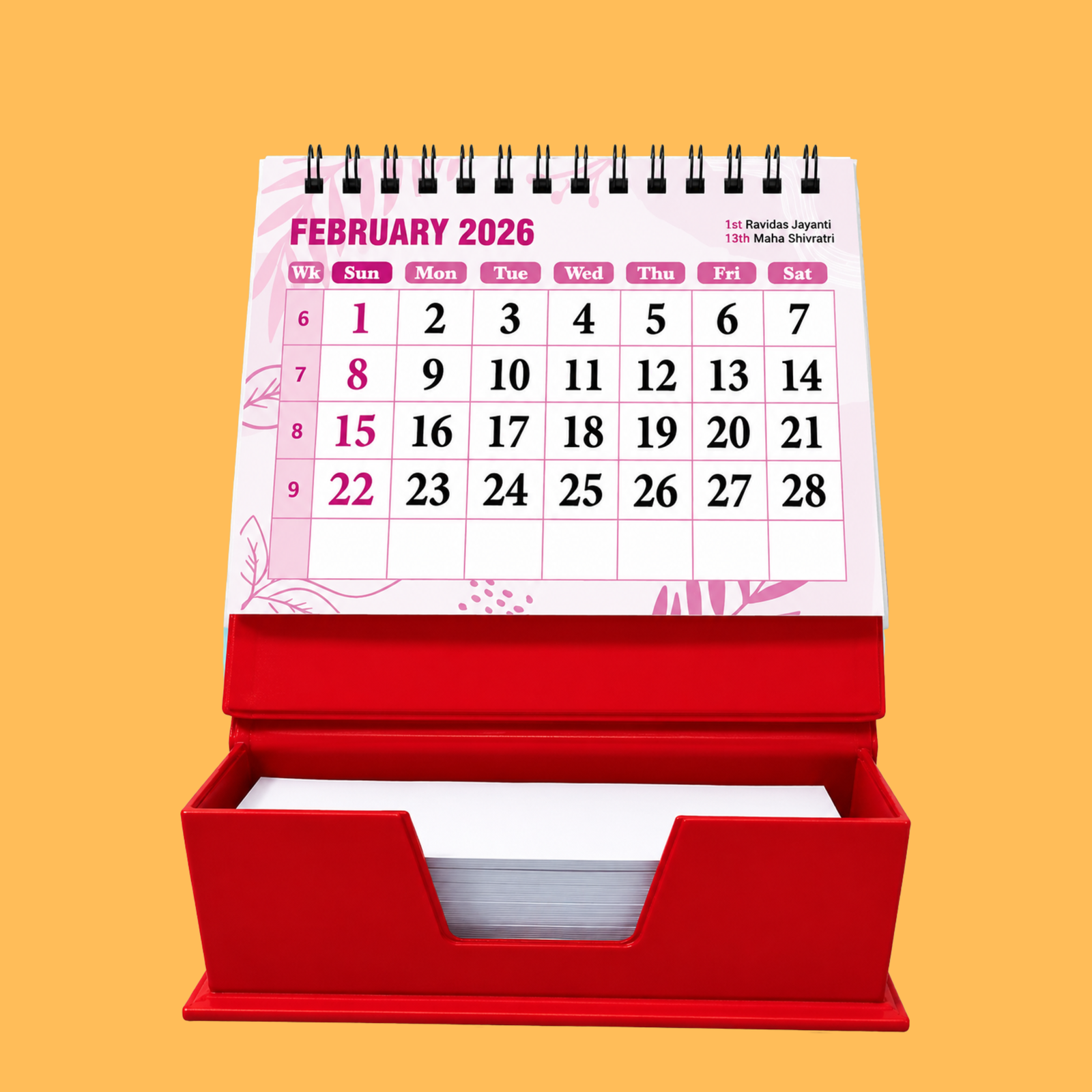 ELEGANT DESK RED DASK TABLE CALENDER