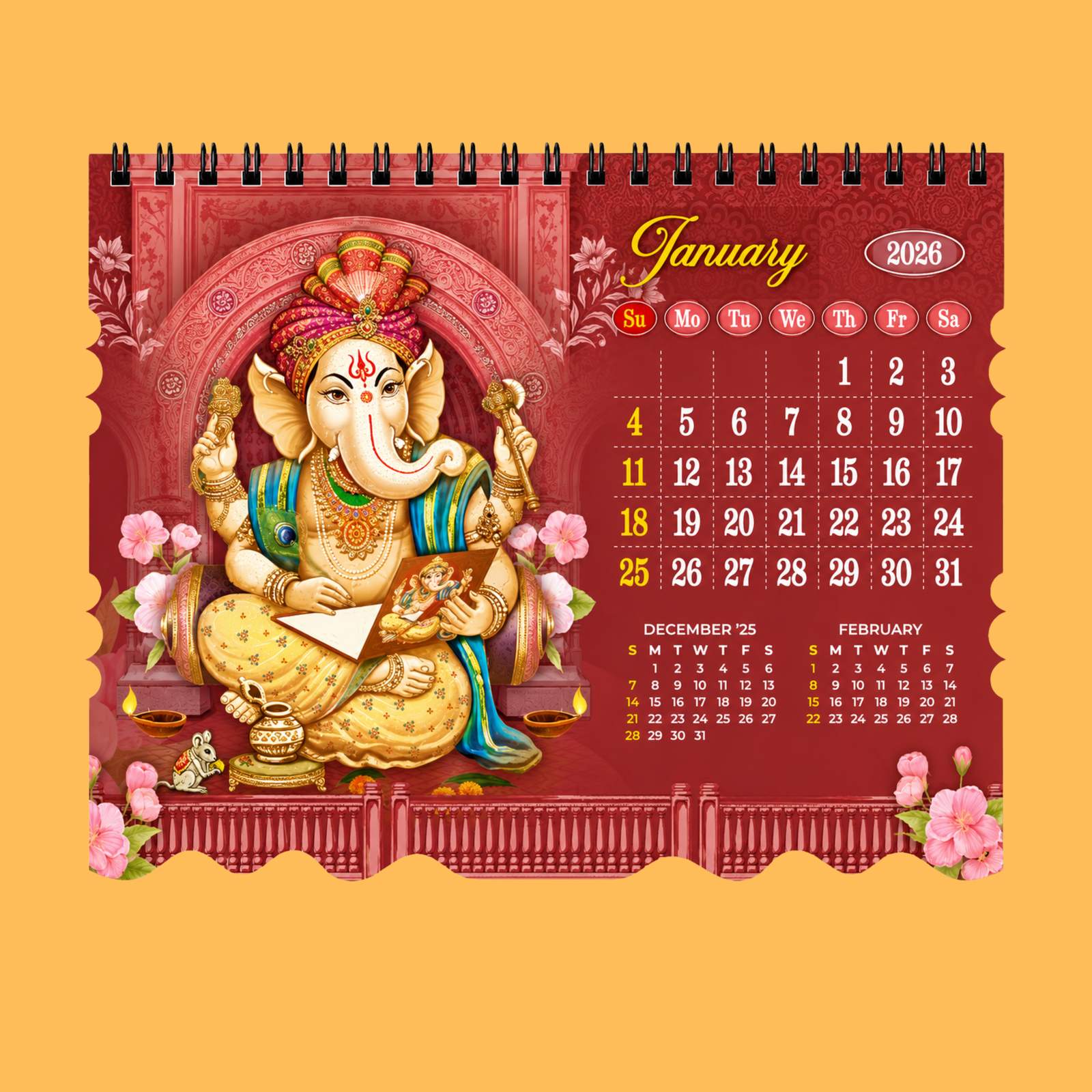 TRADITIONAL GANESHA TABLE CALENDAR
