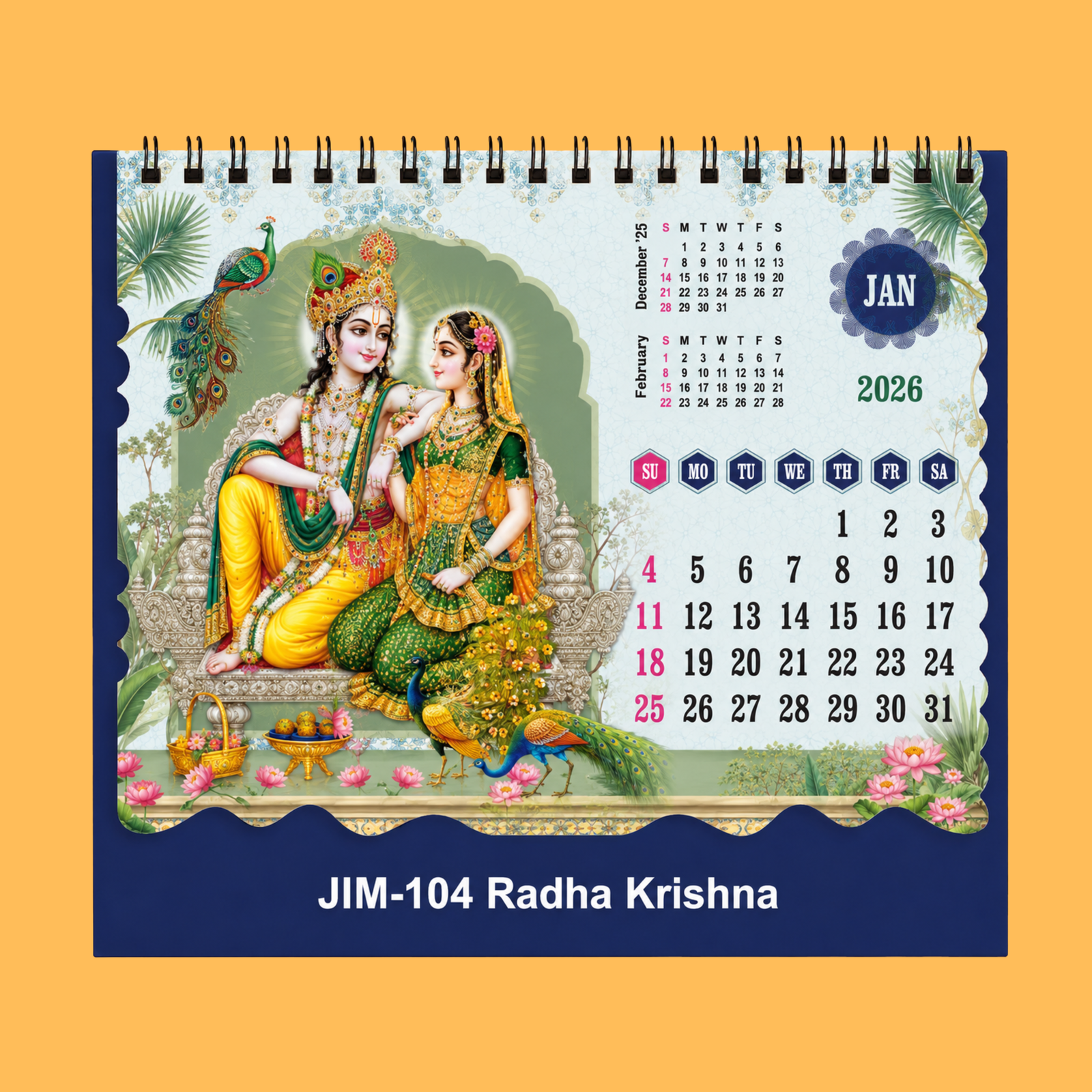 RADHA KRISHNA BLUE DEVOTIONAL CALENDAR