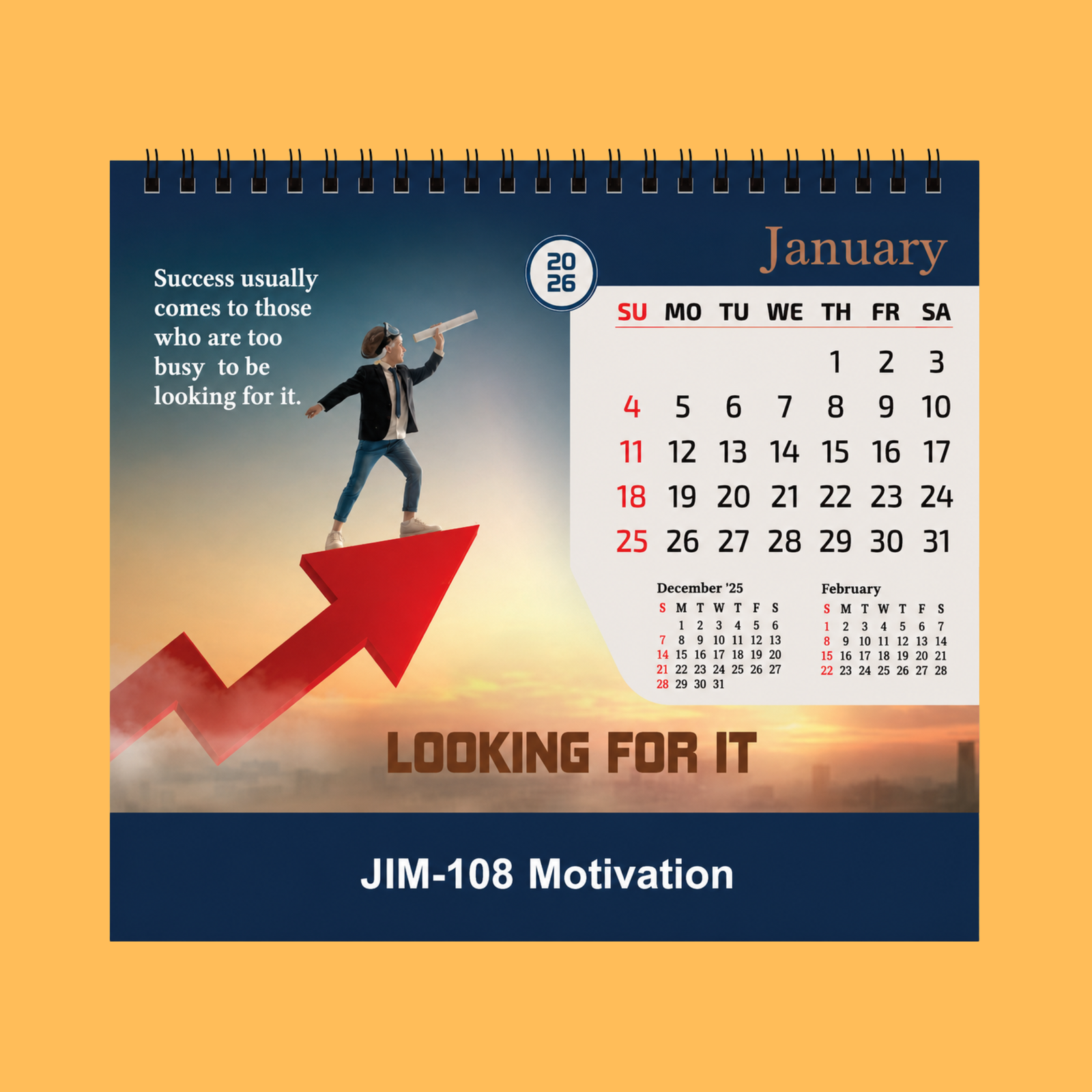SUCCESS MINDSET BLUE TABLE CALENDAR