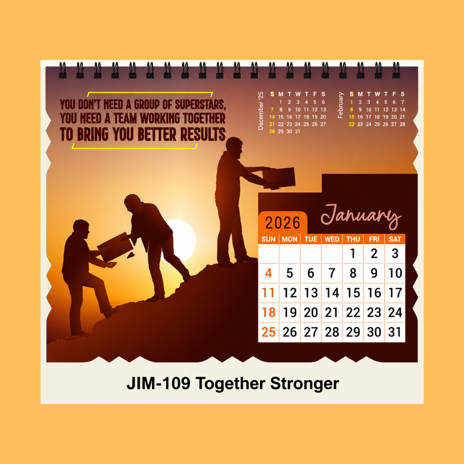 TEAMWORK MOTIVATIONAL MARUN DESK CALENDAR