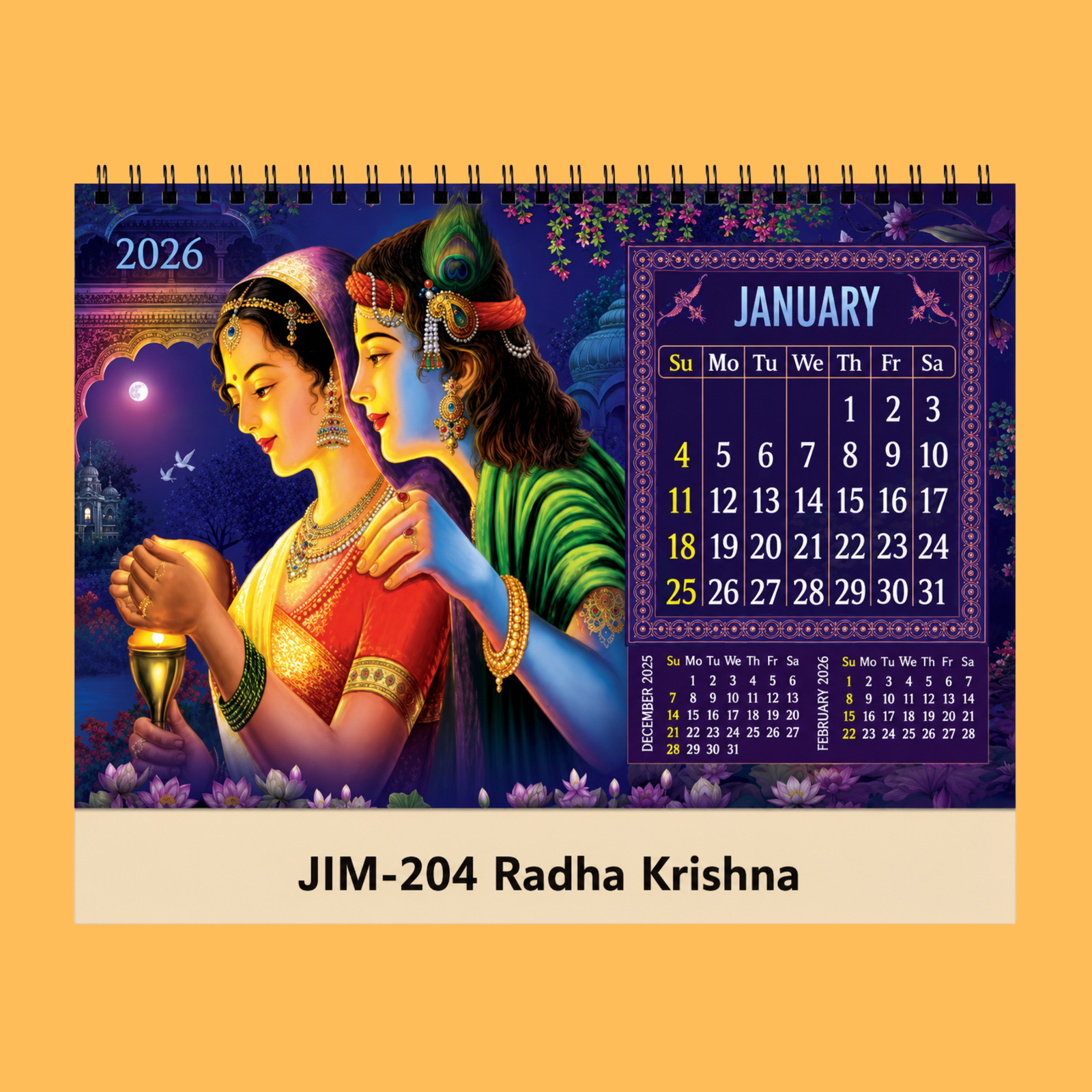 RADHA KRISHNA DASK TABLE CALENDAR