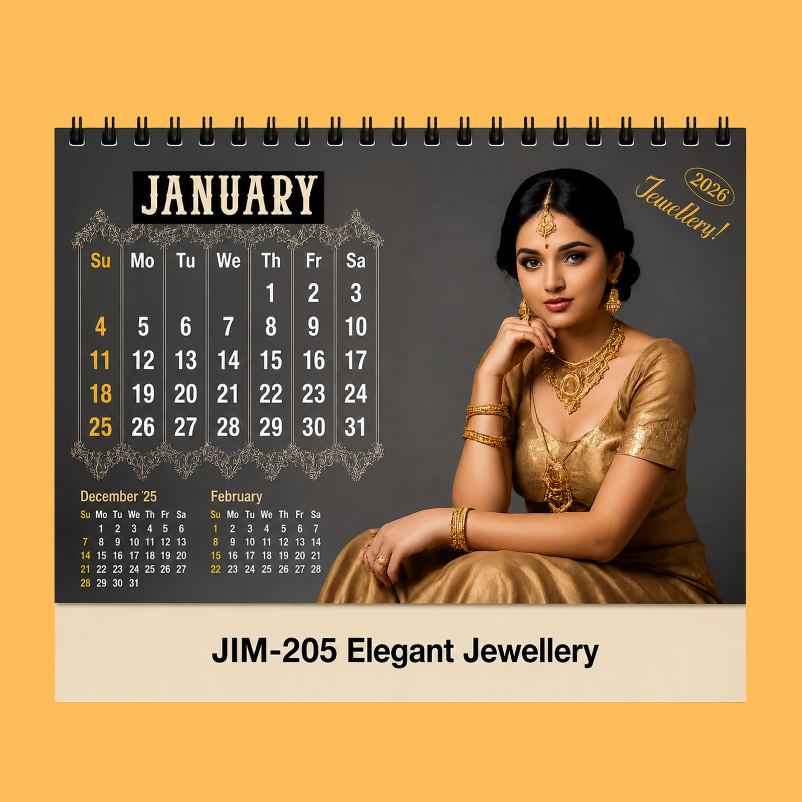 ELEGANT JEWELLERY DESK CALENDAR