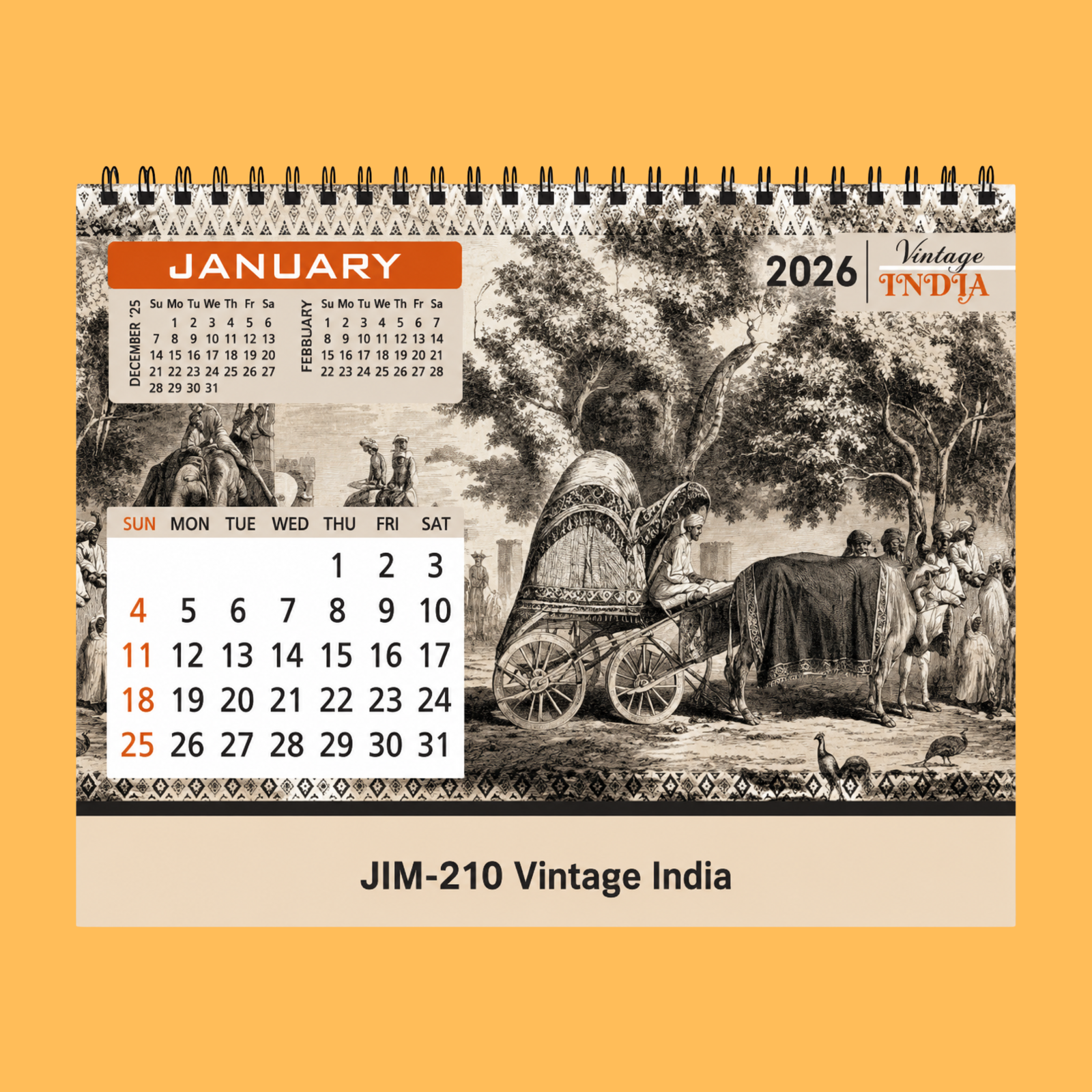 VINTAGE HERITAGE DESK CALENDAR