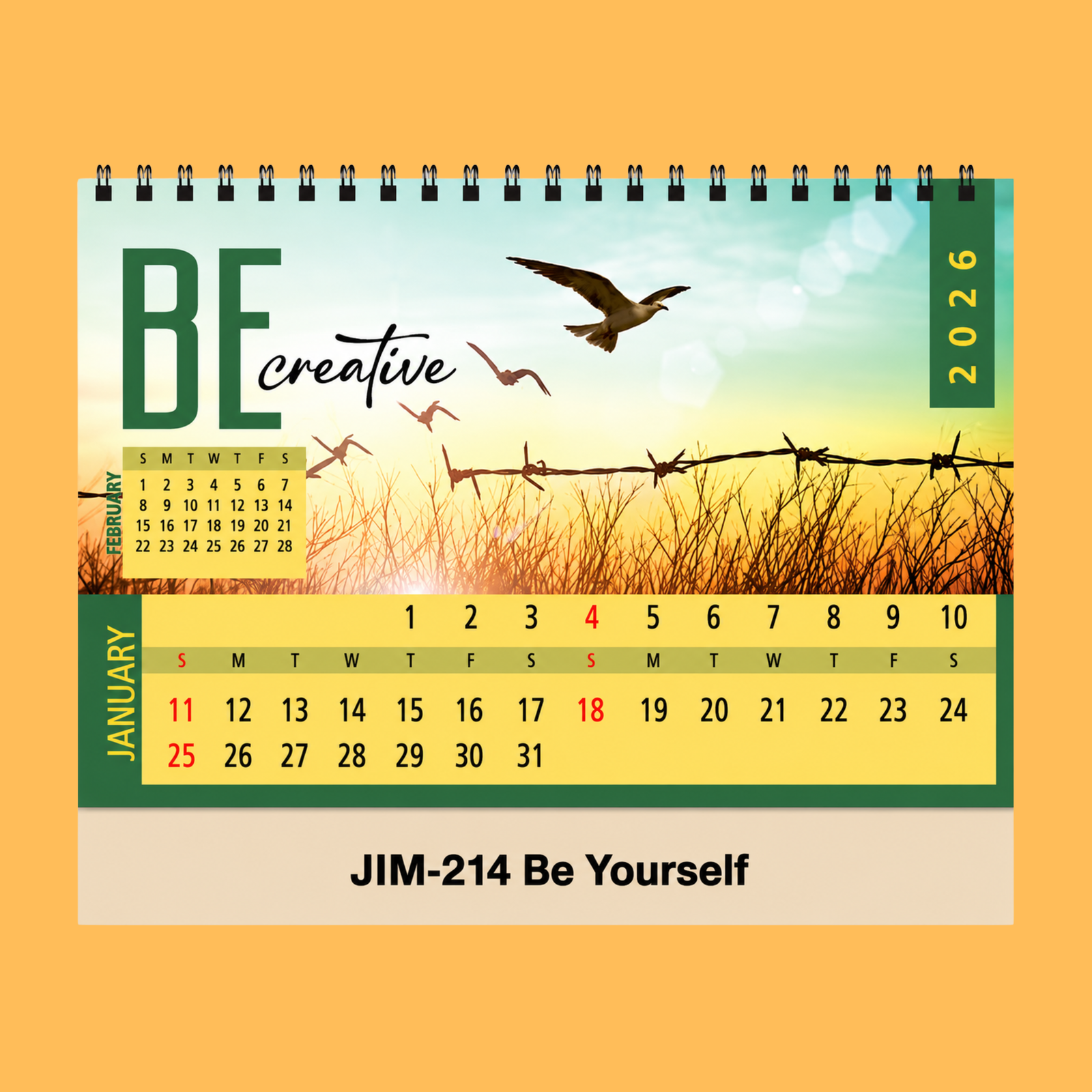 BE YOURSELF UNIQUE TABLE CALENDAR
