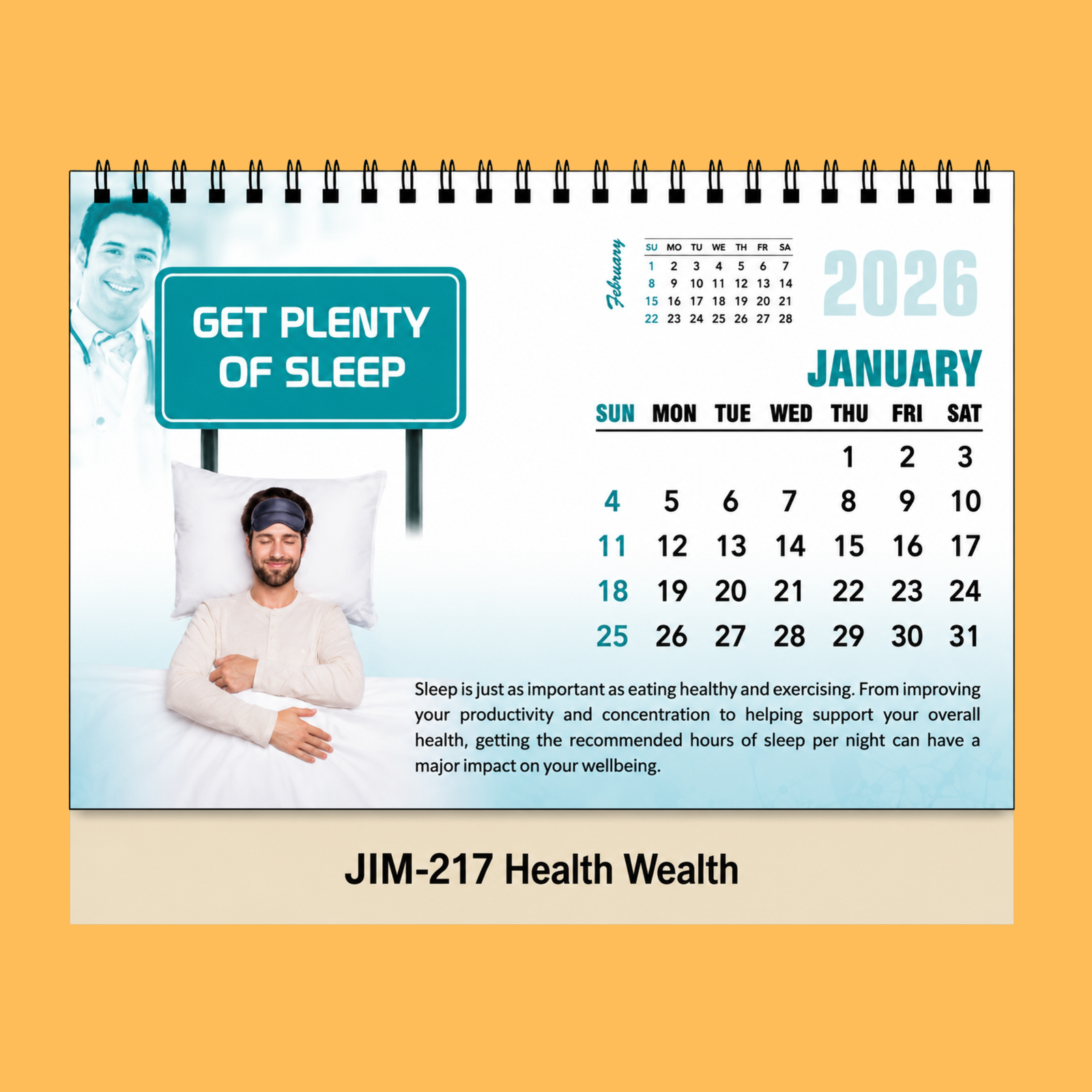 HEALTHY LIFESTYLE TABLE CALENDAR
