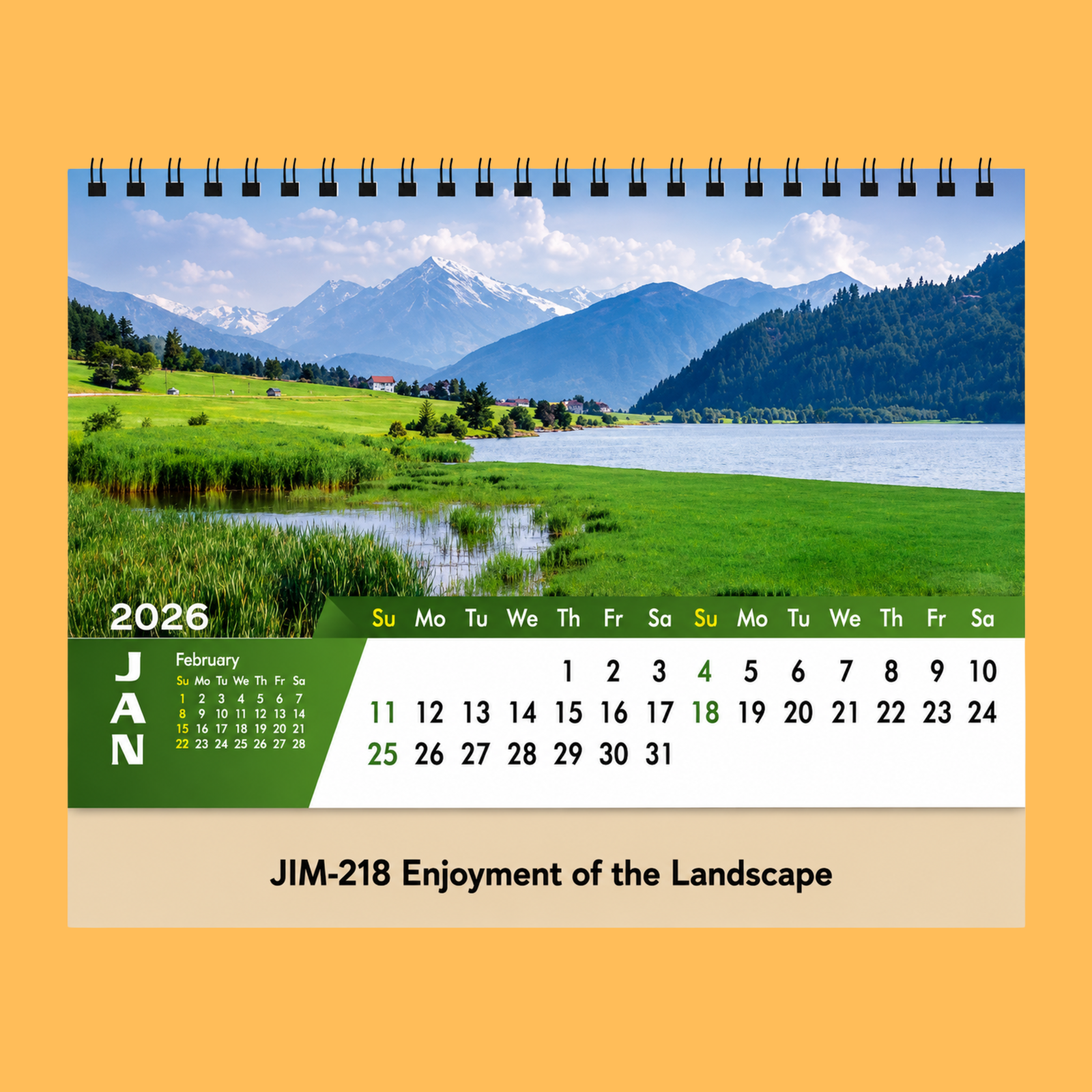 NATURAL LANDSCAPE DESK CALENDAR