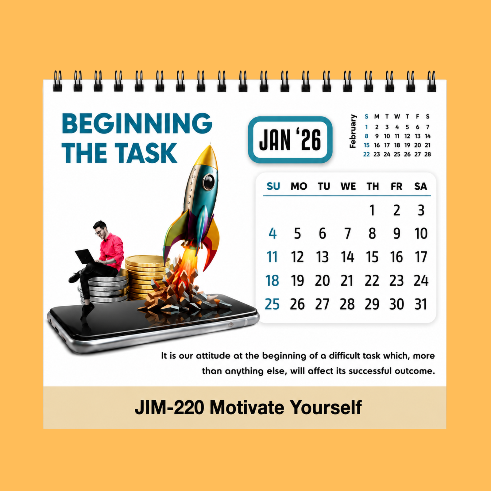 MOTIVATE YOURSELF GOAL DESK CALENDAR