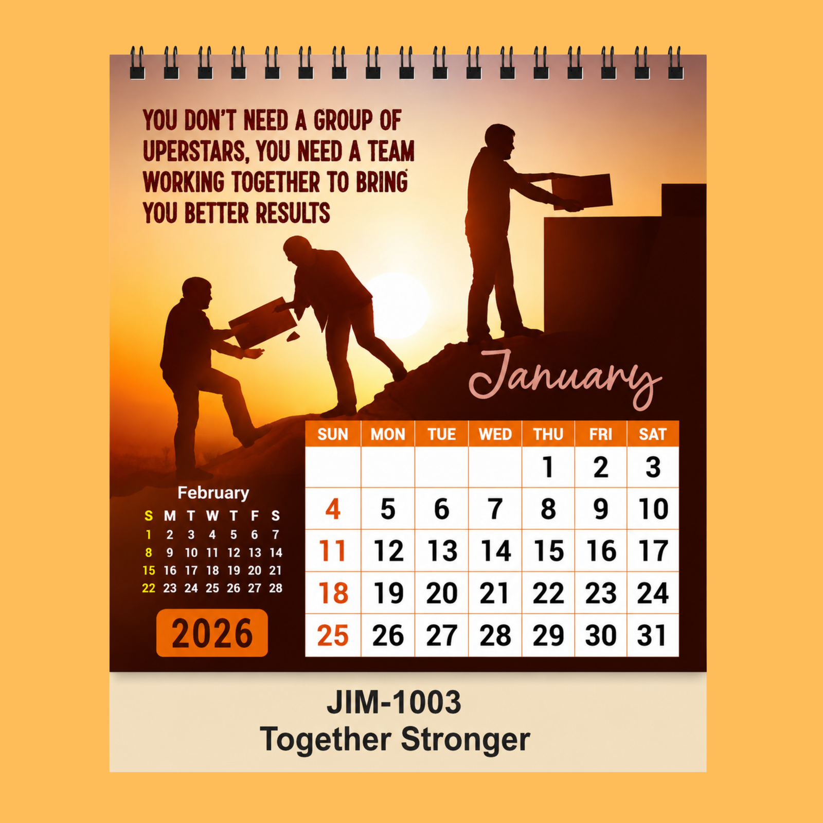 TOGETHER STRONGER TEAM DASK CALENDAR