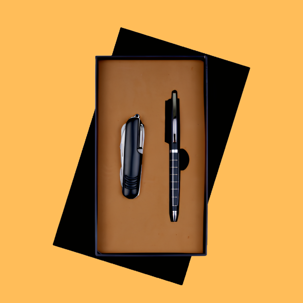 PREMIUM CHEACKER METAL PEN & SWISS KNIFE