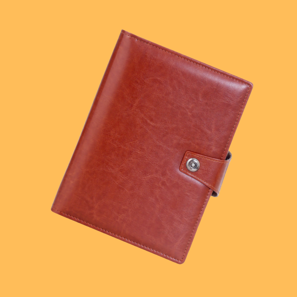GLOSSY TAN LEATHER EXECUTIVE DIARY