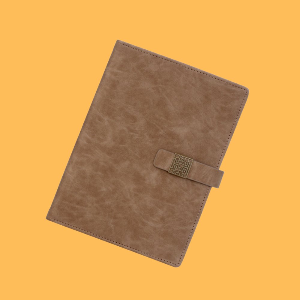 EXECUTIVE BROWN LEATHER NOTEBOOK PLANNER
