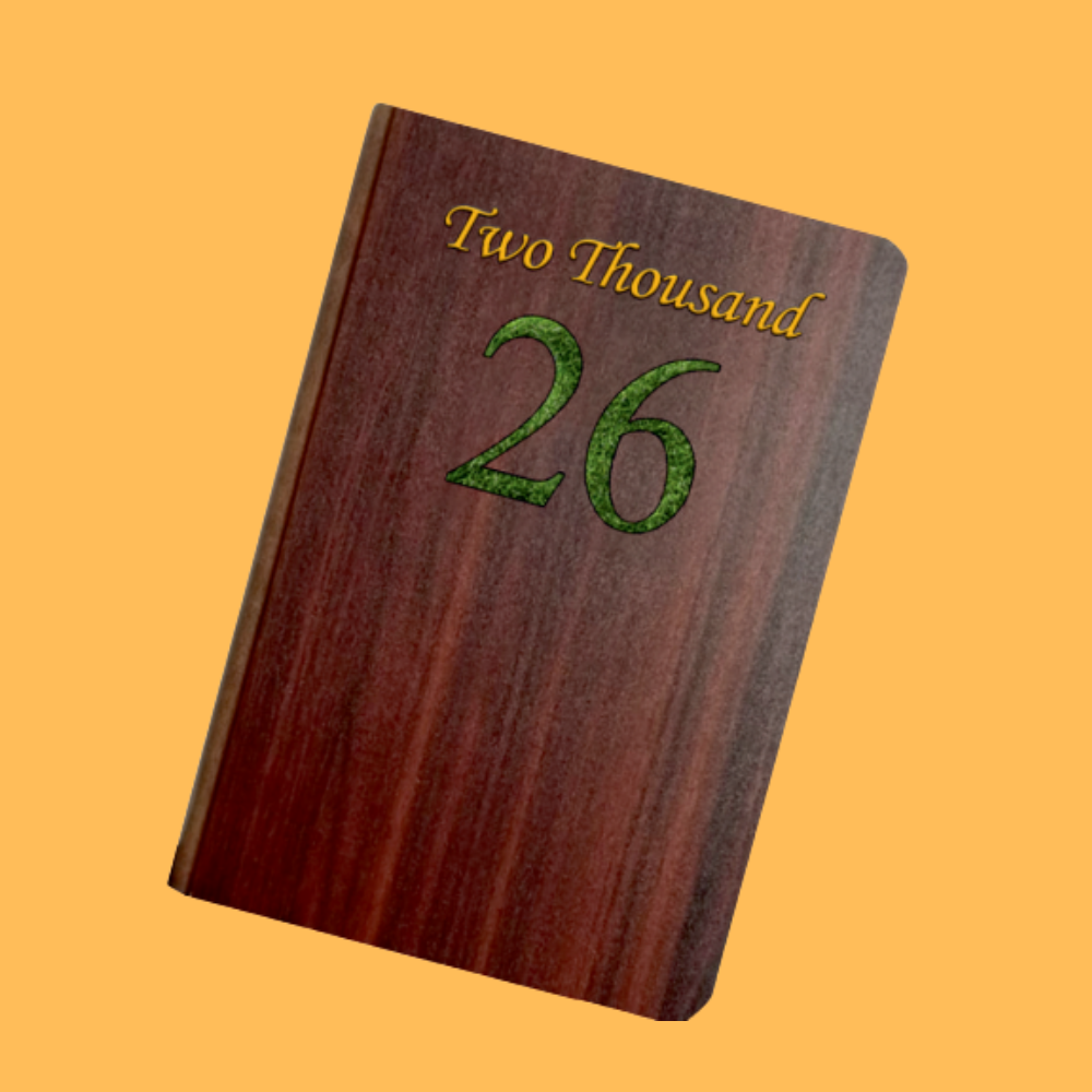 MAHOGANY WOODEN 2026 NOTEBOOK