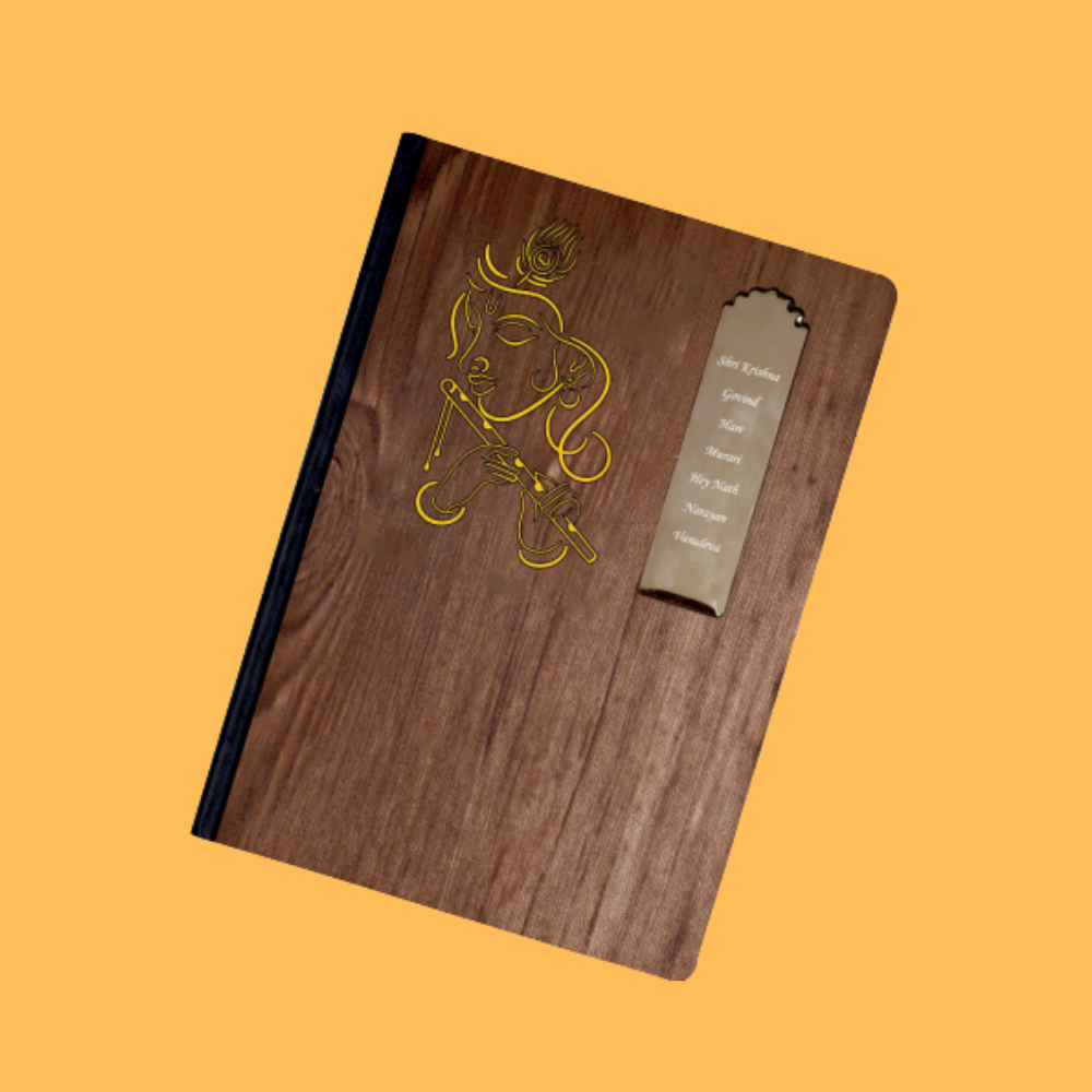 SPIRITUAL KRISHNA WOODEN DIARY