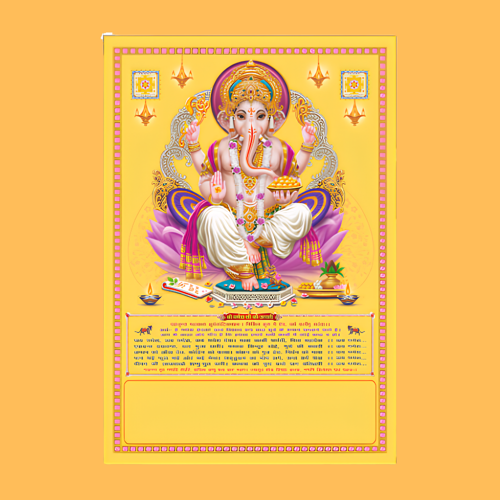 GOLDEN WALL CALENDER WITH RAINBOW EFFECT