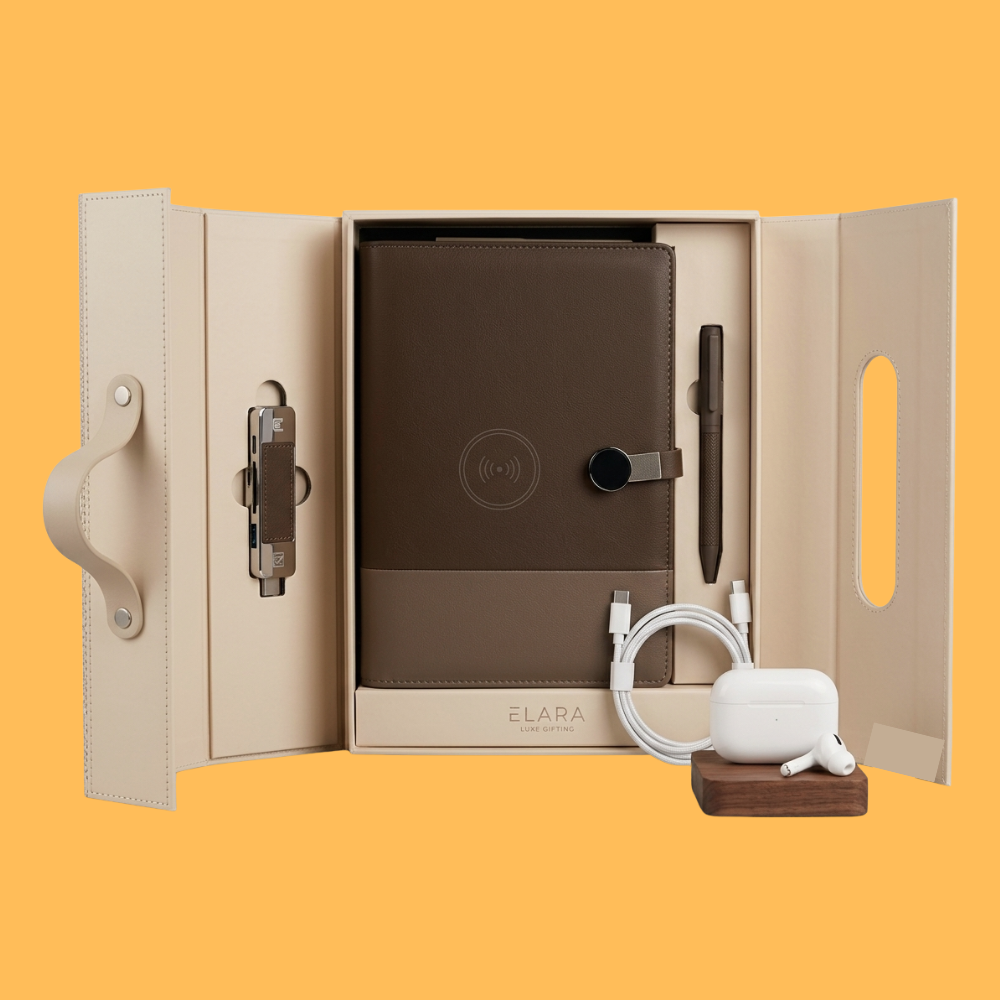 EXECUTIVE LEATHER BROWN SMART FOLIO 10000MAH
