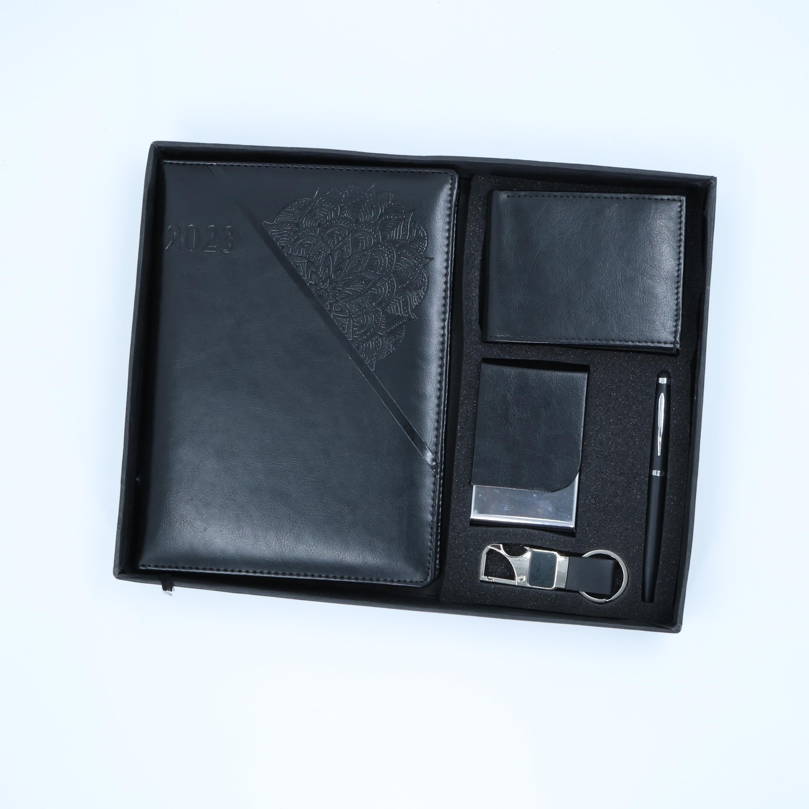 Corporate Combo Black (Book, Pen, key Chain, Card holder, Men's Wallet)-1500