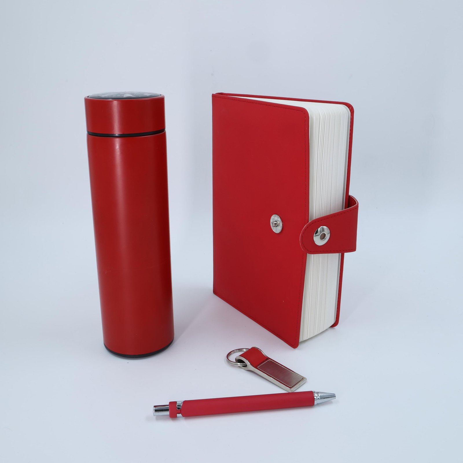DGBT6 Corporate Combo Red (Book, Water Bottle with Temperature Reading, Pen, key Chain)-1000