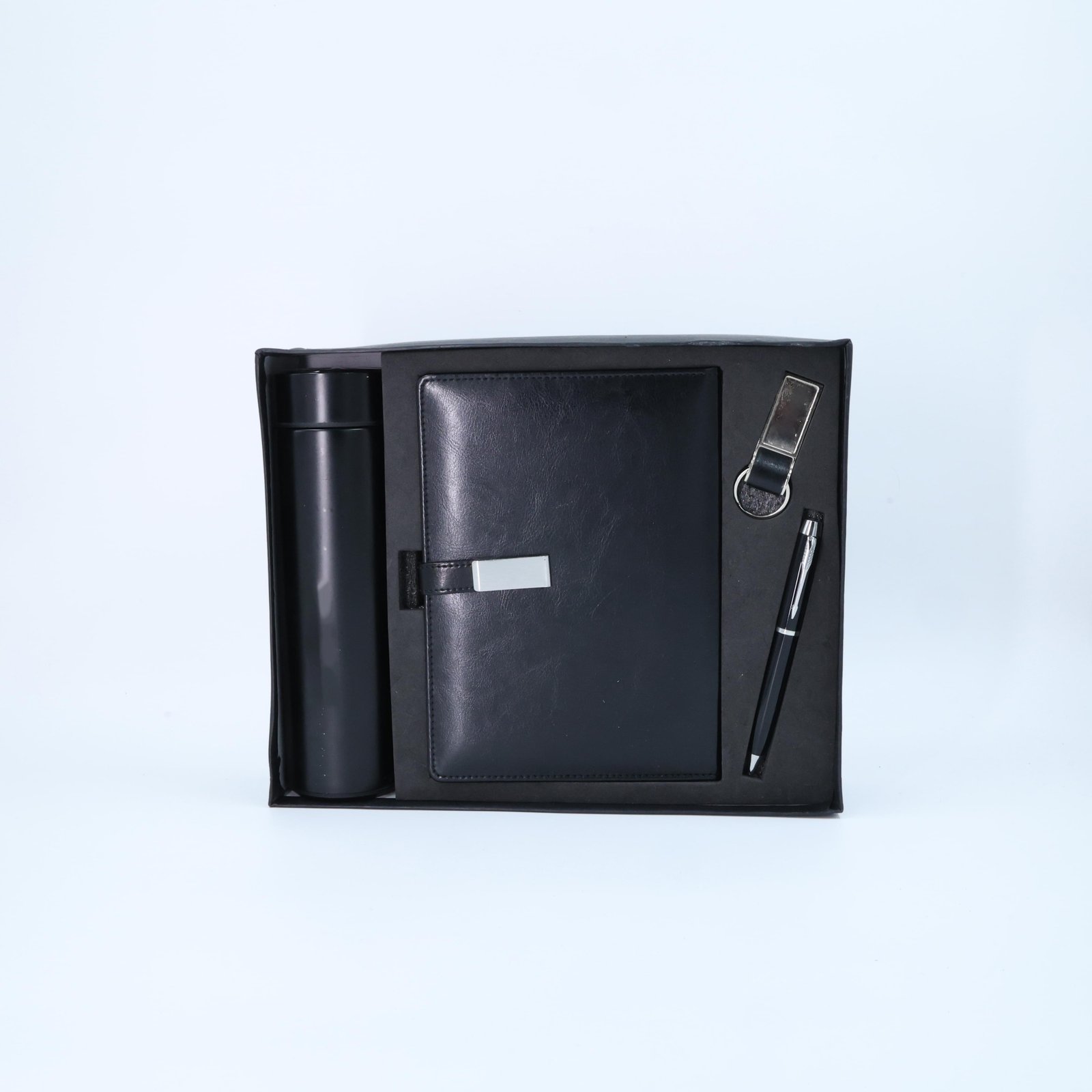 GDBT8 Corporate Combo Black (Book, Water Bottle with Temperature Reading, Pen, key Chain)-1000