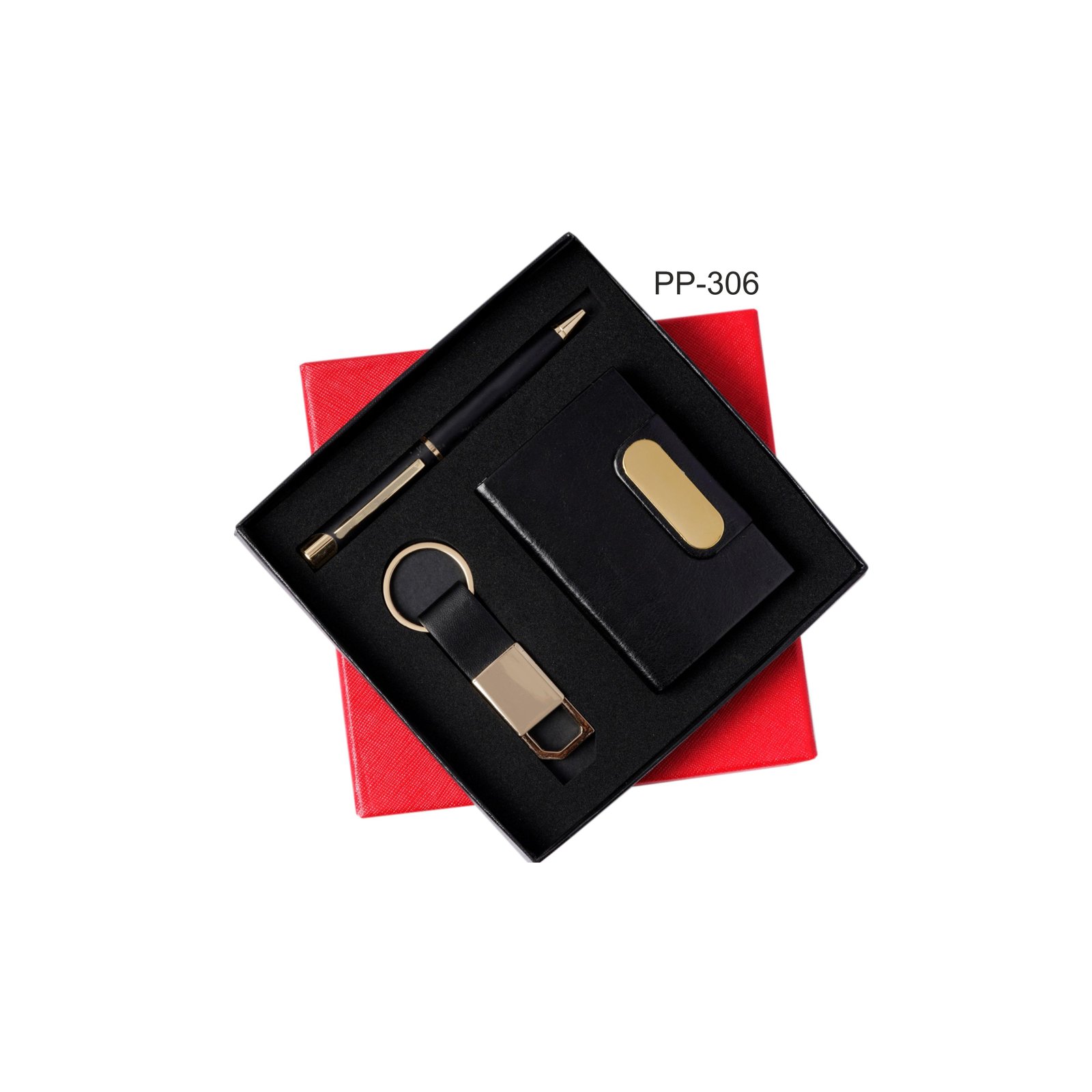 PP306 Corporate Combo Black (Pen, Keychain, Card Holder)-496248