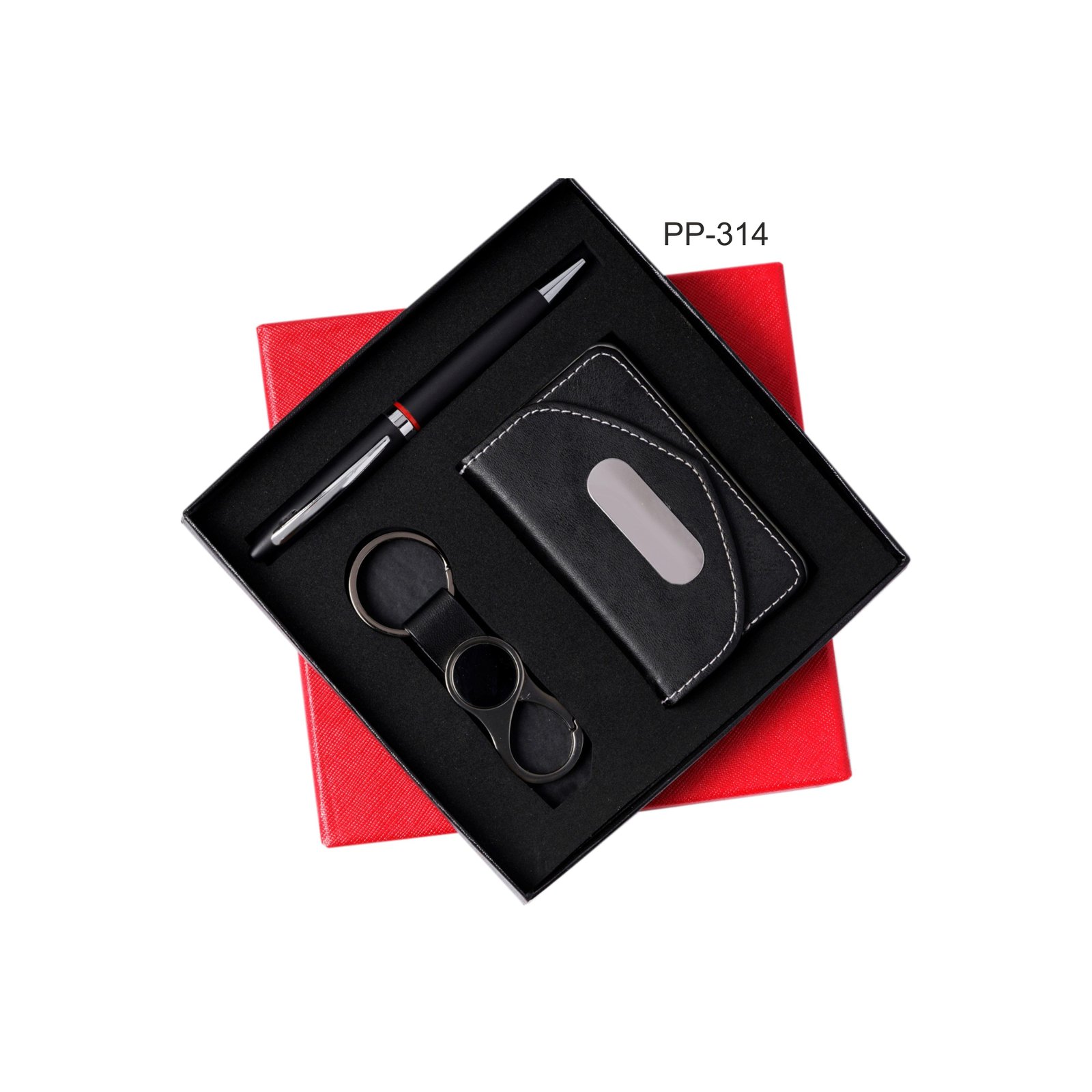 PP314 Corporate Combo Black (Pen, Keychain, Card Holder)-630315