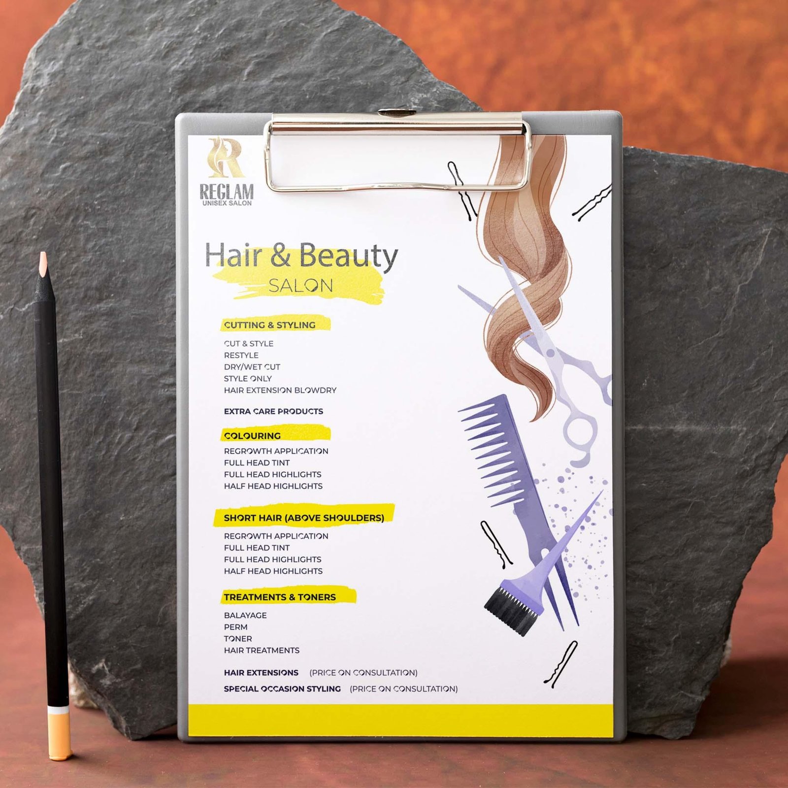 A4 Size Menu with Lamination