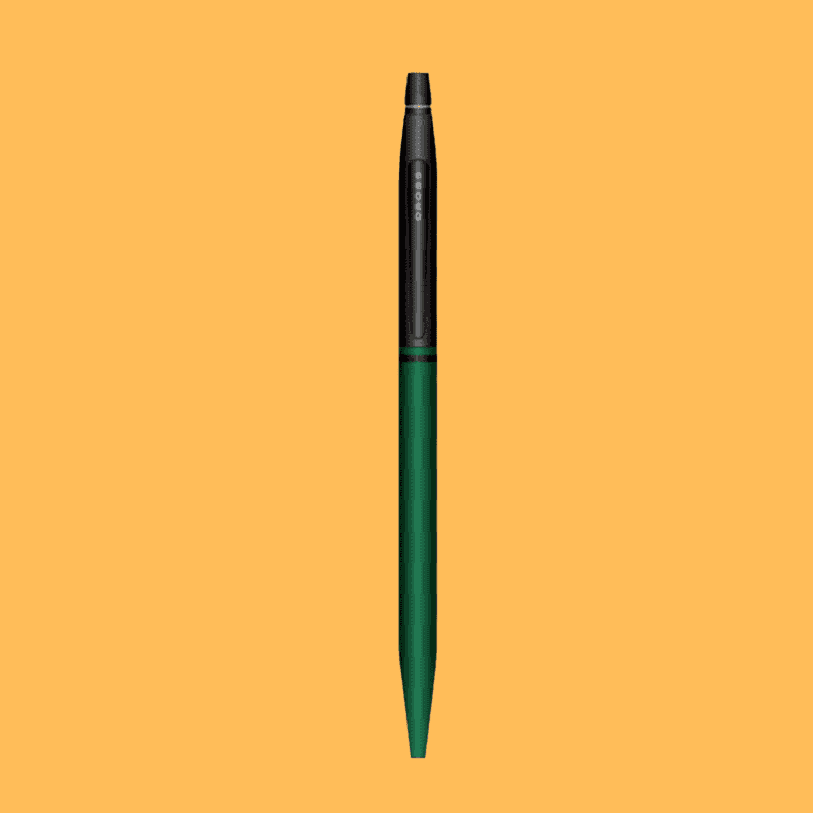 BLACK LACQUER FINE NIB PEN SATIN GREEN BALLPOINT PEN