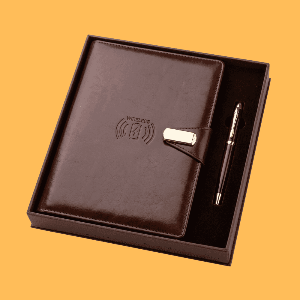 PREMIUM LEATHER BROWN POWER BANK 10000 MAH